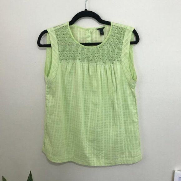 J. Crew Tops - J. CREW embroidered windowpane top D6